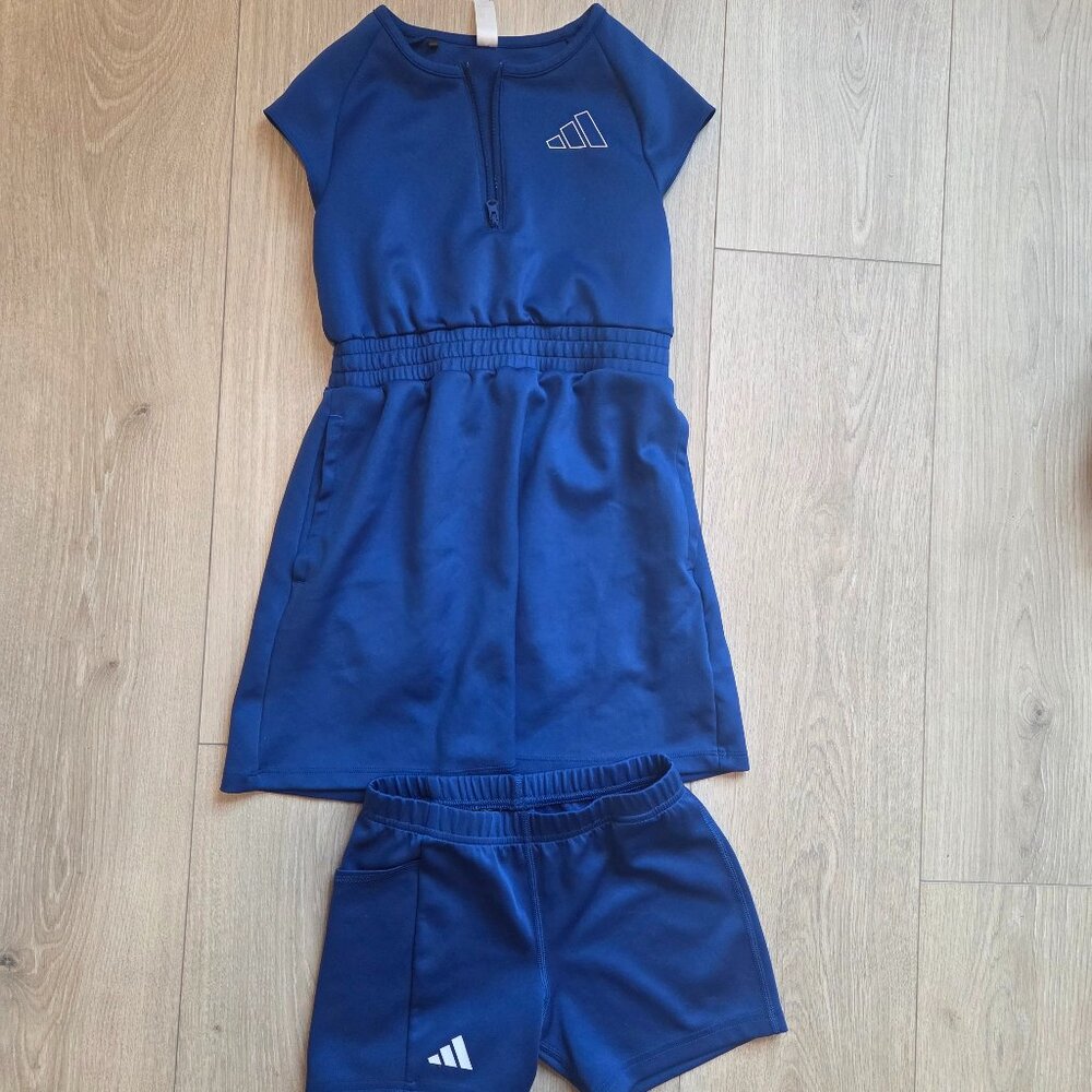 Adidas Aeroready Half-Zip Girls Golf Dress Royal Blue